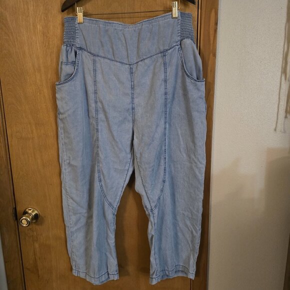 Bohemela Harem Cropped Pull On Jeans Womens 2XL Light Blue EUC - Picture 4 of 7